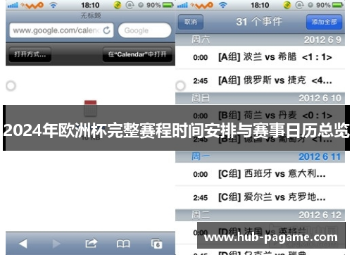 2024年欧洲杯完整赛程时间安排与赛事日历总览