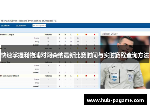 快速掌握利物浦对阿森纳最新比赛时间与实时赛程查询方法